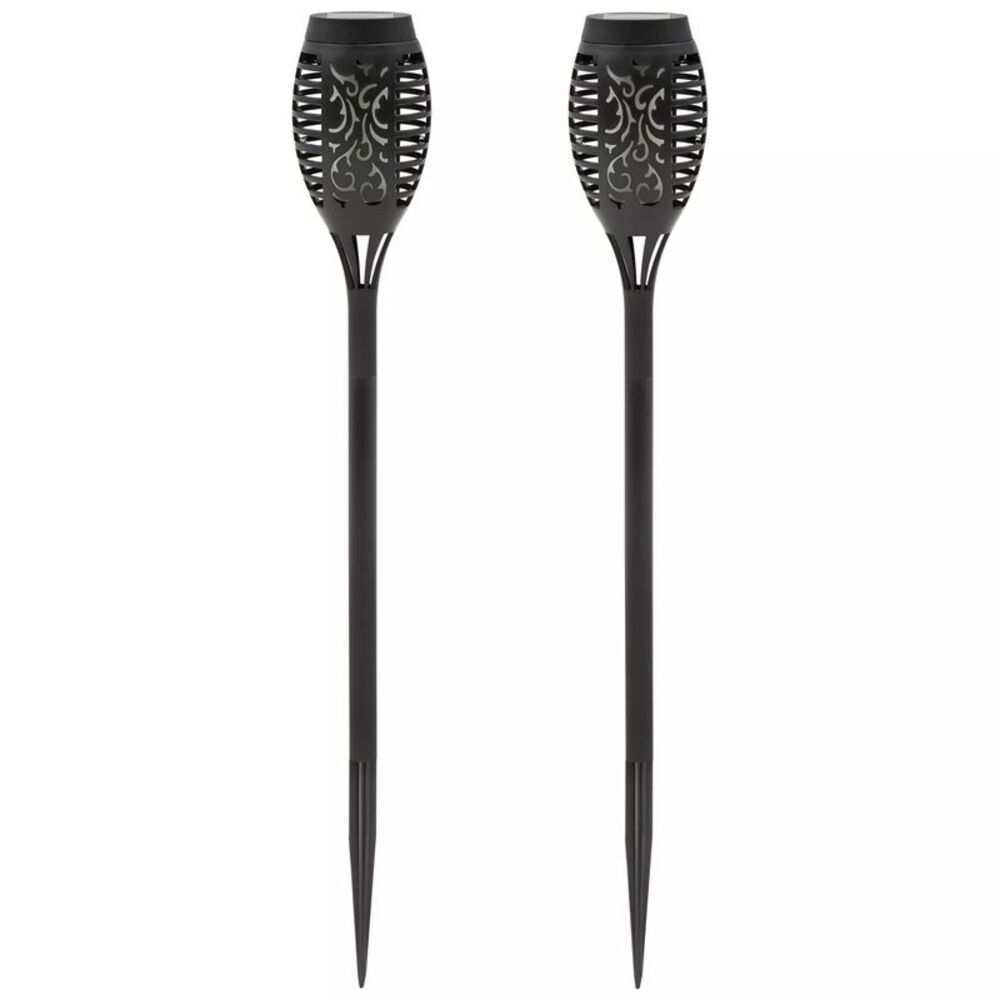 Solasa 20" Solar Powered Flashing Tiki Lights with a Dancing Flame, 2 Pack